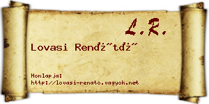 Lovasi Renátó névjegykártya