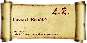 Lovasi Renátó névjegykártya